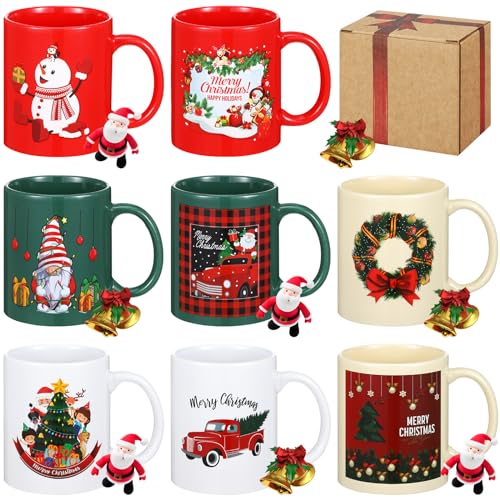 8 Pcs Ceramic Coffee Mugs 12 Oz Handle (8 Count)