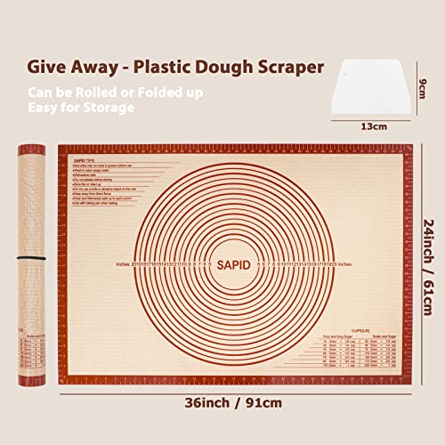 Thick Silicone Pastry Mat Baking Dough Rolling Extra Large 24" x 36"
