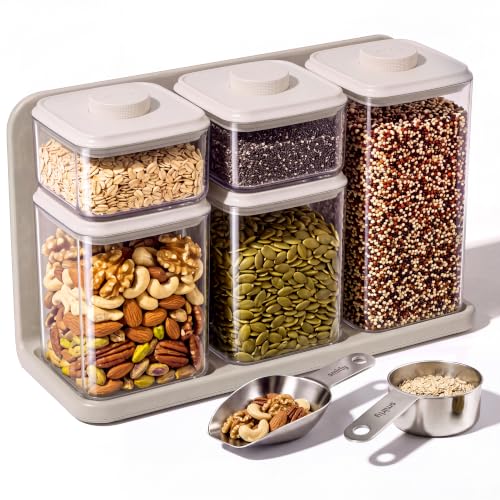 Glass Airtight Food Storage Containers with Pop Lids (5 Count)