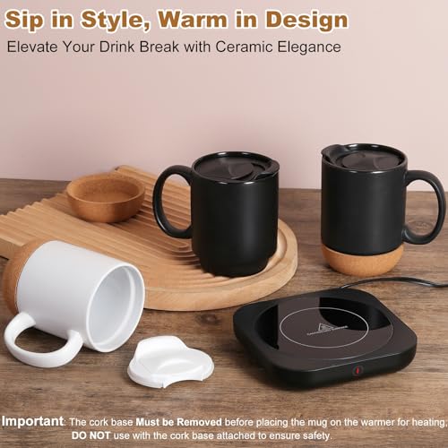 Coffee Mug Warmer & Mug Set for Desk