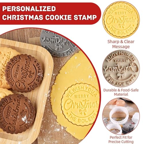 Personalized Christmas Cookie Stamps Customizable Name Cookie Stamps With Handle Cutter For Cookie Baking Decorating Cakes And Handmade Christmas Gifts Perfect