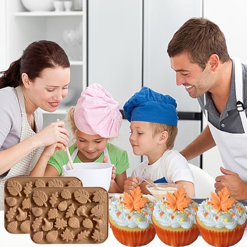 2PCS Mini Leaf Chocolate Mold Fall Chocolate Molds (2 Count)