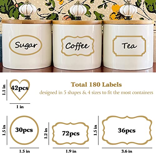 Clear Labels for Jars 180pcs Waterproof Removable Transparent Write