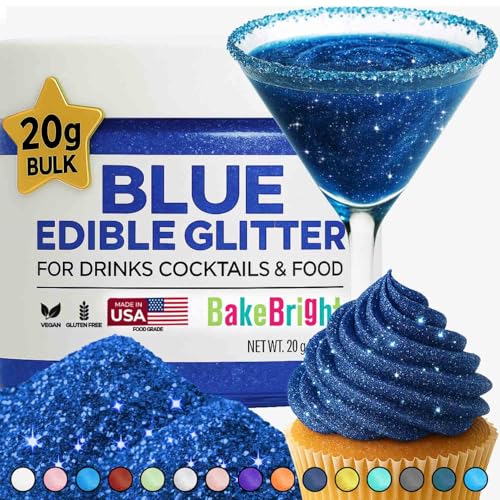 Bulk (20g) Navy Blue Edible Glitter for Drinks Edible Glitter for Cakes, Drink Glitters, Shimmering Navy Blue Glitters Cake Decorations Shimmer for Strawberries, Cocktail Drinks