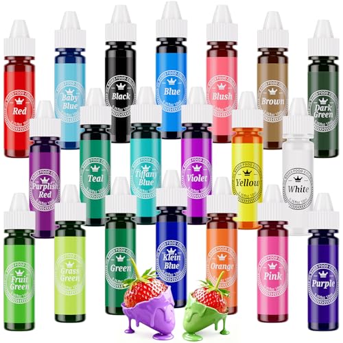Oil Based Food Coloring for Chocolate 20 Colors .35 Fl Oz Bottles Food Grade Edible Dye for Baking Candy Melts (7 Fl Oz)