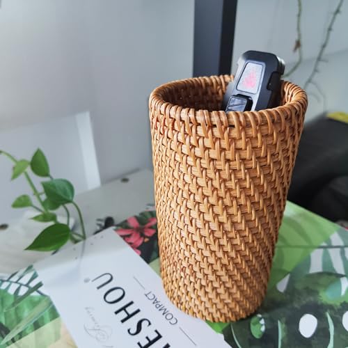 Handmade High Wall Rattan Pen Cup