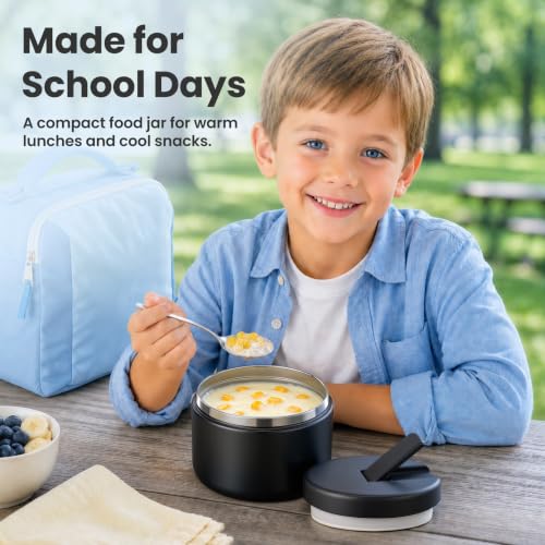 12oz Insulated Vacuum Food Jar with Buckle Lid Wide Mouth Soup Thermo for Hot Food Kids Leakproof Stainless Steel Lunch Container