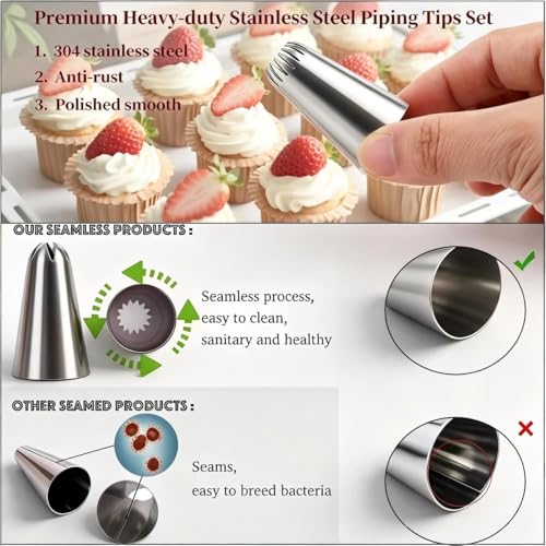 17 Pcs Large Piping Tips Set