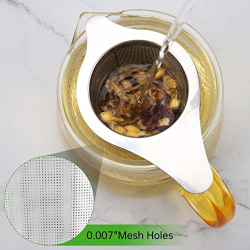 Two Pack Tea Infuser Basket Stainless Steel Tea Strainer Tea Filter With Small Strainer And Lid Tea Diffuser For Loose Tea Superior Brewing Experience