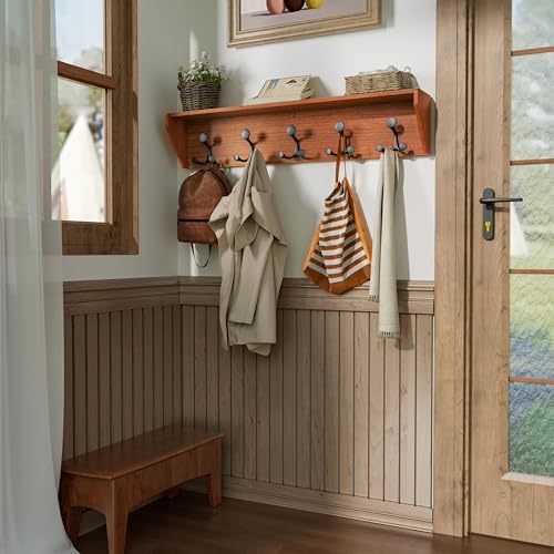 Wall Shelf with Hooks
