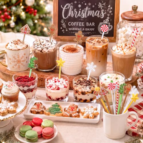 120 Pcs Christmas Swizzle Sticks Plastic Drink Stirrers (120 Count)