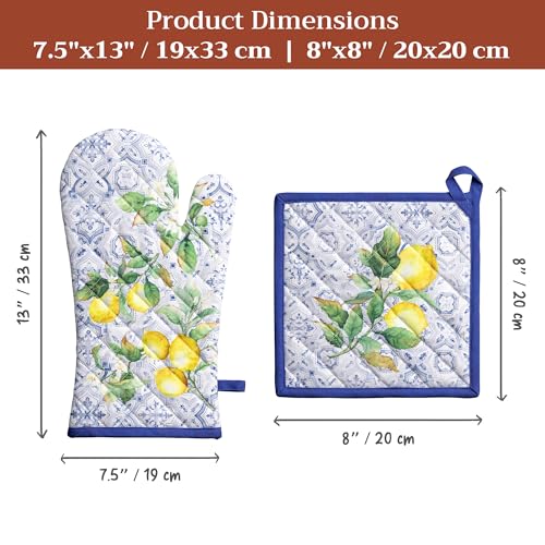 100% Cotton Oven Mitt & Pot Holder Set (2 Count)