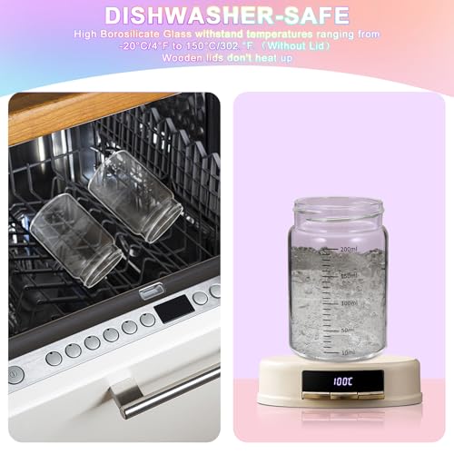 Glass Spice Jar Coffee Sugar Container Airtight Glass Jar Food Storage Canisters Bottle for Kitchen Seasoning Tea Herb Overnight Oats Bar Parfait Snacks