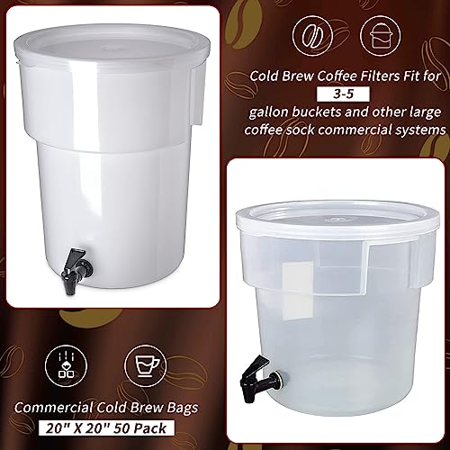 50Pcs Commercial Cold Brew Coffee Filters for 5 Gallon Buckets
