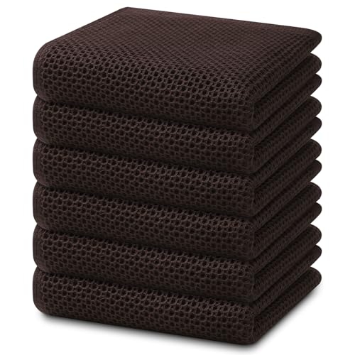 100% Cotton Waffle Weave Kitchen Dish Towels 6 (6 Count)