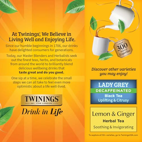 Decaffeinated Earl Grey Black Bergamot Tea Bags 100CT Box (100 Count)