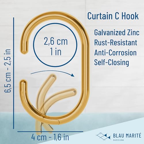 12 Metal Shower Curtain Hooks (12 Count)