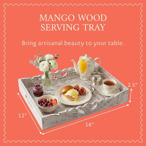 Orchid Mango Wood Serving Tray