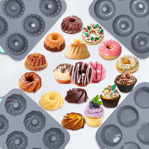 8 Pieces Silicone Donut Pans (24 Count)