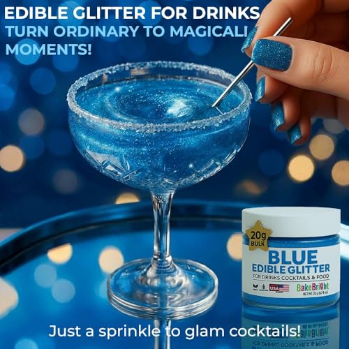 Blue Edible Glitter for Drinks Bulk 20g