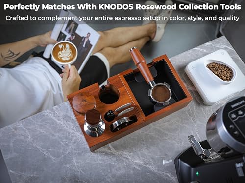 Espresso Accessories Organizer Box 58mm Tamper Station Rosewood