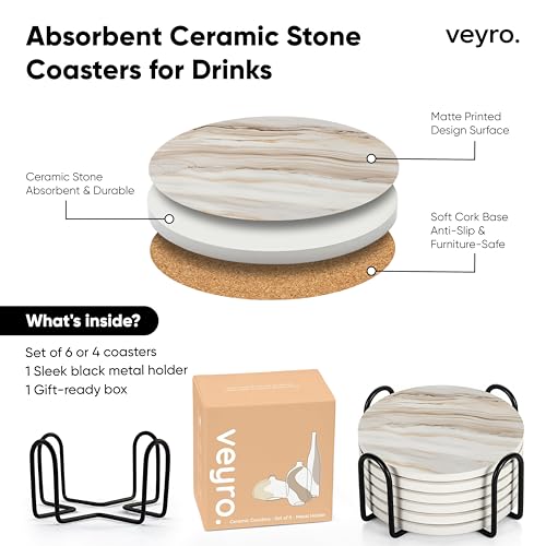 Ceramic Coasters Set of 4 (4 Count)