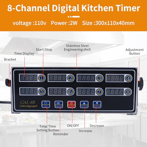 8 Channel Digital Kitchen Timer