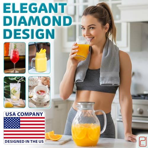 Borosilicate Glass Pitcher with Lid & Spout