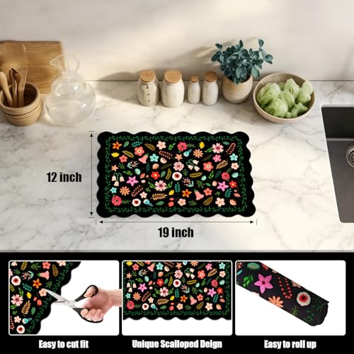 Scalloped Dish Drying Mats for Kitchen Counter