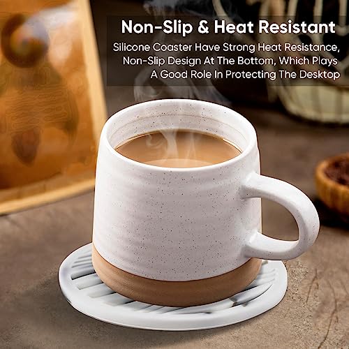 6 Pack Rubber Coasters for Drink with Holder