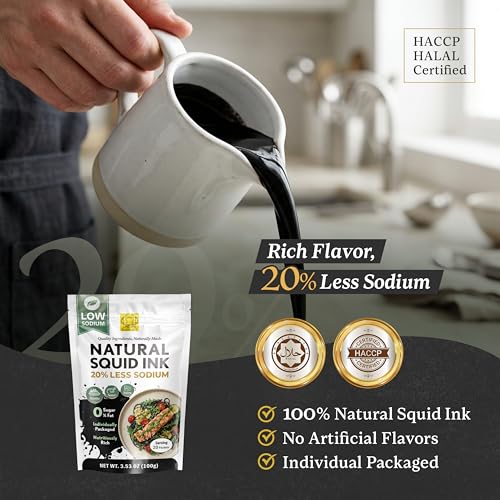 Low Sodium Squid Ink for Cooking (3.53 Fl Oz)