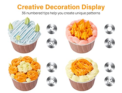 42 Piping Bags and Tips Set Frosting Piping Kit for Beginners & Pros