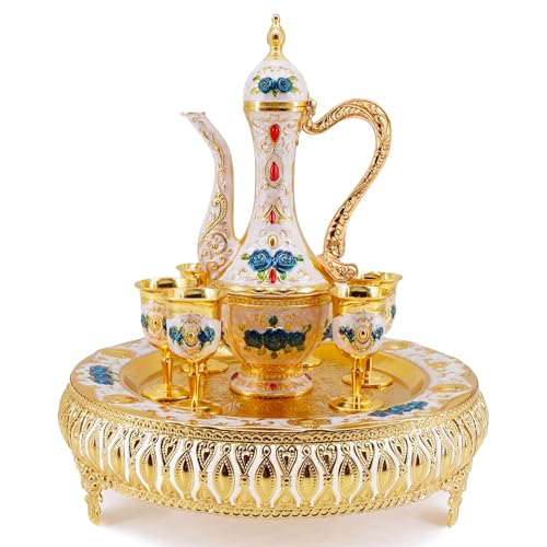 Turkish Tea Coffee Cup and Pot Set Including Teapot