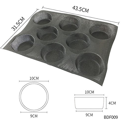 Silicone Bun Bread Forms Round Shape Trays Perforated Bakery Molds Fit Half Pan Size