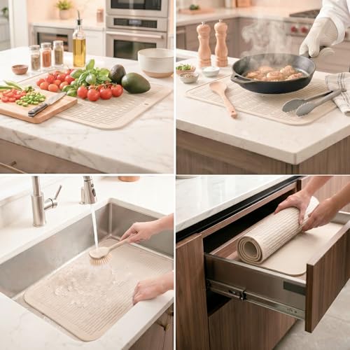 Silicone Dish Drying Mat for Multiple Usage