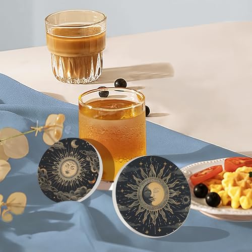 Drink Coasters Set of 6 with Holder