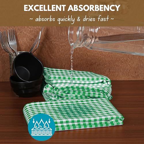 Kitchen Dish Towels 16x26 inches Set of 4 Gingham Mini Check