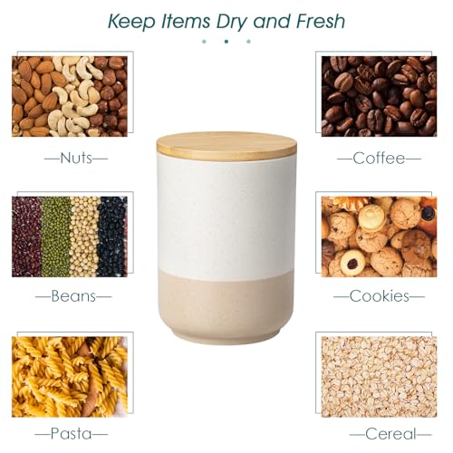 Sabine Large Ceramic Canister with Airtight Wood Lid