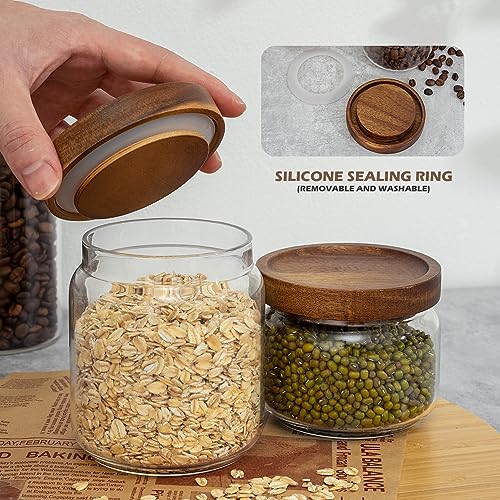 2PCS Small Glass Storage Jars with Airtight Lids
