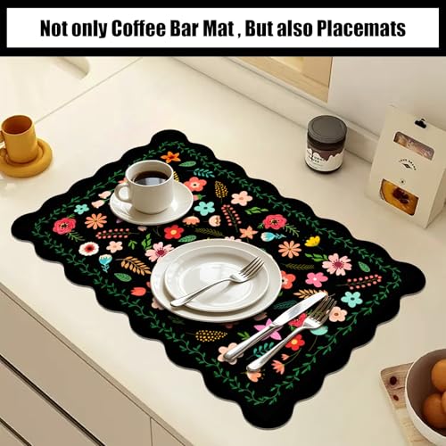 Scalloped Dish Drying Mats for Kitchen Counter
