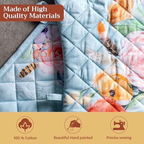 100% Cotton Oven Mitt & Pot Holder Set