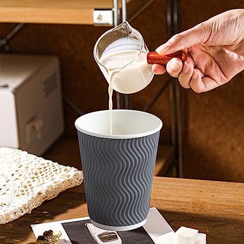 150 Pack 8 oz Coffee Cups Disposable Insulated Paper Cup Gray (150 Count)