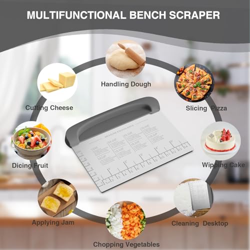 Bench Scraper Dough Scraper Bowl Pastry Scraper for Bread Cake Pizza (2 Count)