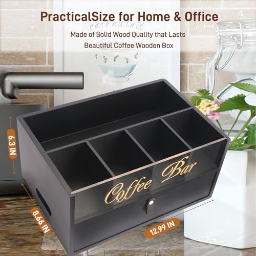 2 Tier Coffee Bar Organizer with Clear Acrylic Top