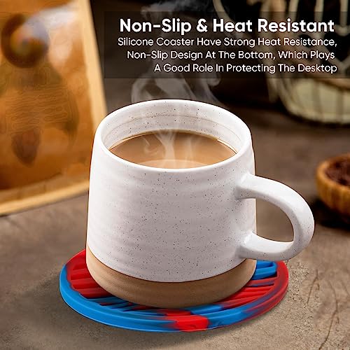 6 Pcs Rubber Drink Coasters Holder Silicone Cup Mat Outdoor Plastic Coaster