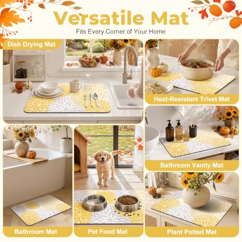 Fall Dish Drying Mat