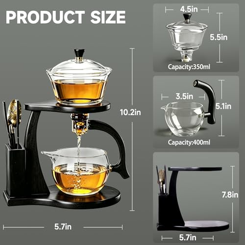 Lazy Gong Fu Tea Set Semi Automatic Magnetic Glass Teapot