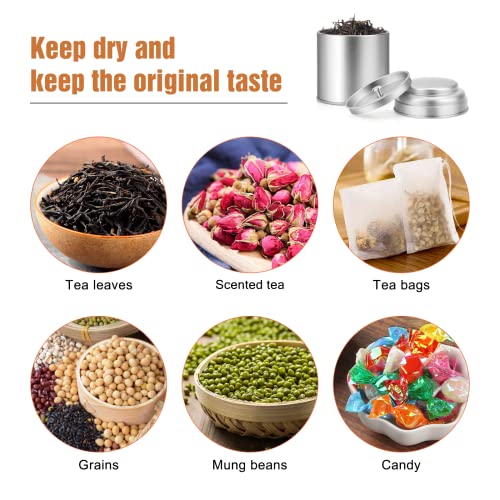 Tea Tin with Airtight Double Lids for Loose Leaf Tea Storage (12 Count)