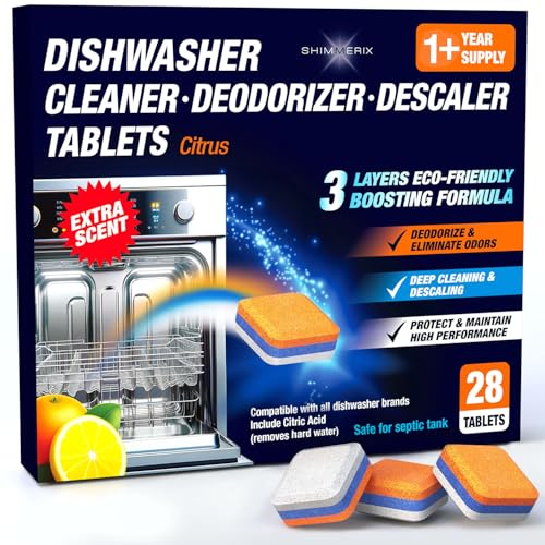 Dishwasher Cleaner Deodorizer Descaler Tablets (28 Count)