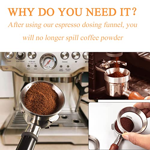 Espresso Dosing Funnel Precision Aluminum Alloy Coffee Dosing Ring Accessories Set for Portafilter Hands